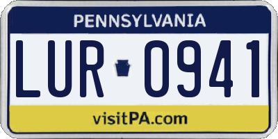 PA license plate LUR0941
