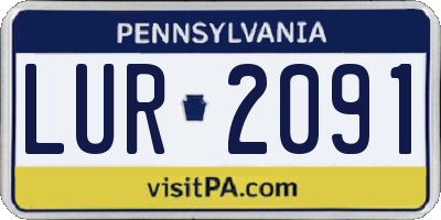 PA license plate LUR2091
