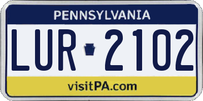 PA license plate LUR2102