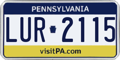 PA license plate LUR2115