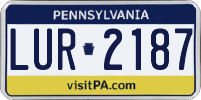 PA license plate LUR2187