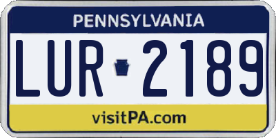 PA license plate LUR2189