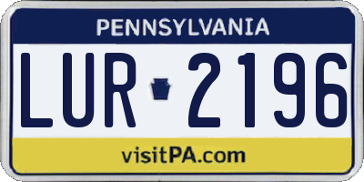 PA license plate LUR2196