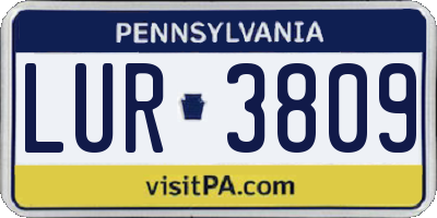 PA license plate LUR3809
