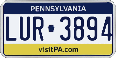PA license plate LUR3894
