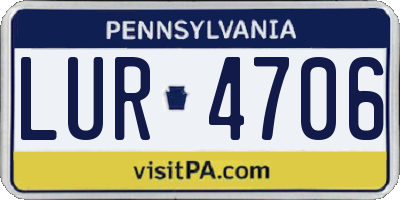PA license plate LUR4706