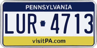 PA license plate LUR4713