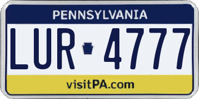 PA license plate LUR4777