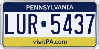 PA license plate LUR5437