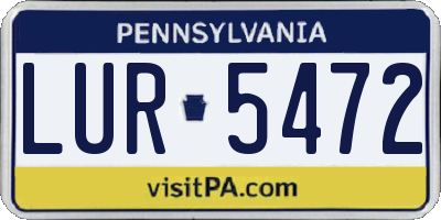 PA license plate LUR5472