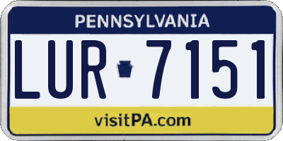 PA license plate LUR7151