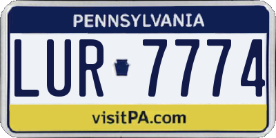 PA license plate LUR7774