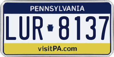 PA license plate LUR8137