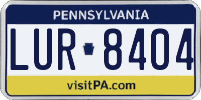 PA license plate LUR8404