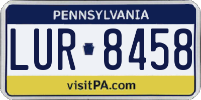 PA license plate LUR8458