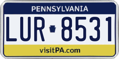 PA license plate LUR8531