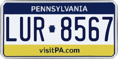 PA license plate LUR8567