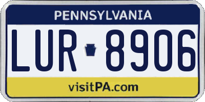 PA license plate LUR8906