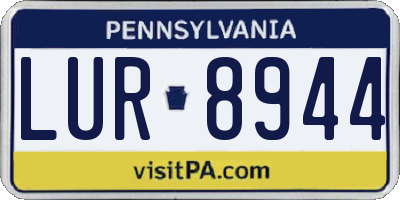 PA license plate LUR8944