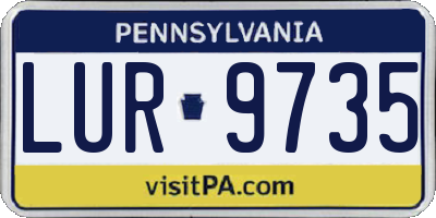 PA license plate LUR9735