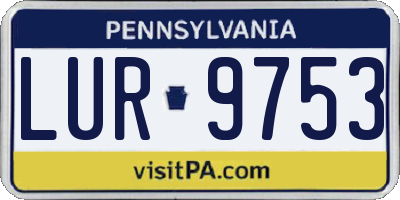 PA license plate LUR9753