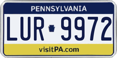 PA license plate LUR9972