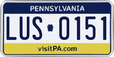 PA license plate LUS0151