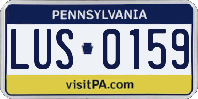 PA license plate LUS0159