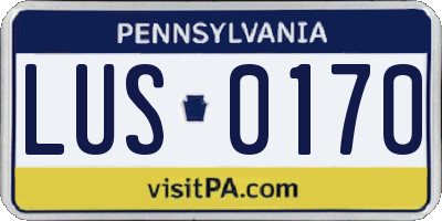 PA license plate LUS0170