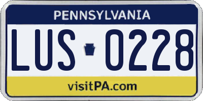 PA license plate LUS0228