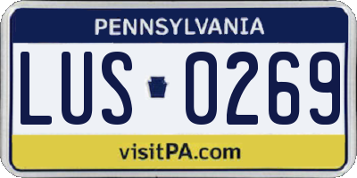 PA license plate LUS0269