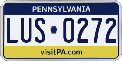 PA license plate LUS0272