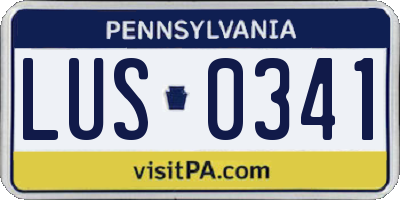 PA license plate LUS0341