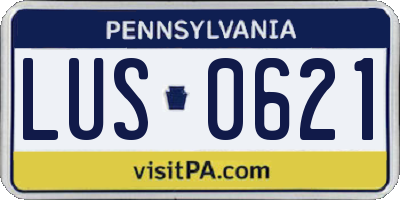 PA license plate LUS0621