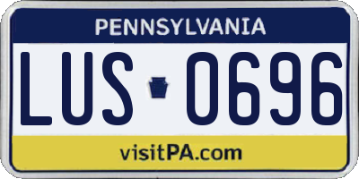 PA license plate LUS0696