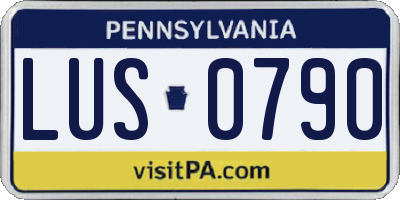 PA license plate LUS0790