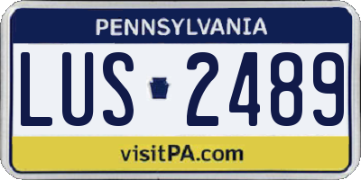 PA license plate LUS2489