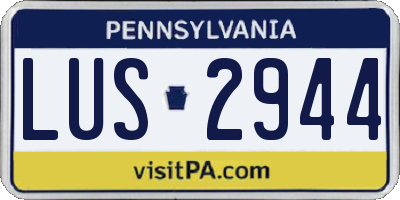 PA license plate LUS2944