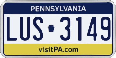 PA license plate LUS3149