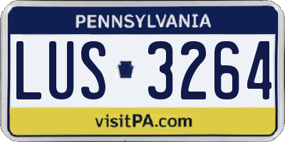 PA license plate LUS3264