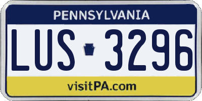 PA license plate LUS3296