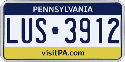 PA license plate LUS3912