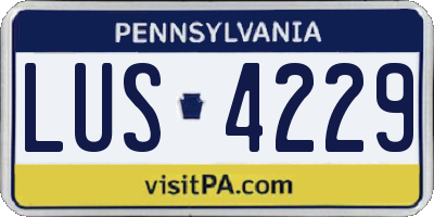 PA license plate LUS4229