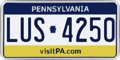 PA license plate LUS4250