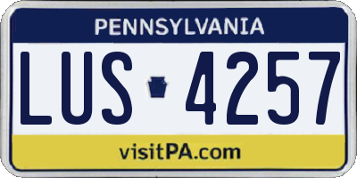PA license plate LUS4257