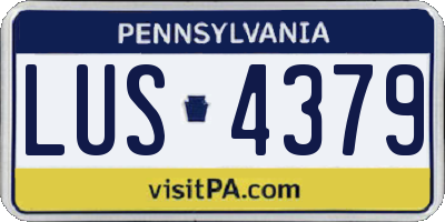 PA license plate LUS4379