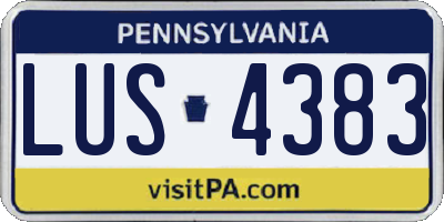 PA license plate LUS4383
