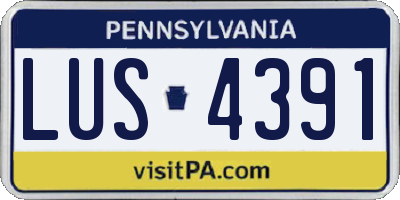PA license plate LUS4391
