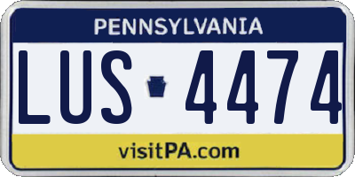 PA license plate LUS4474
