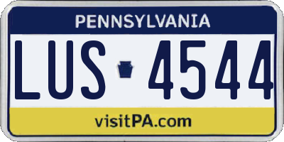 PA license plate LUS4544